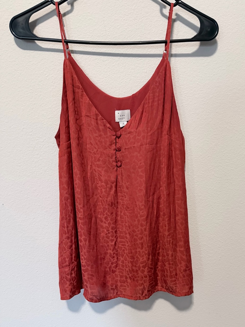 a new day Burnt Orange Textured Button-Front Cami